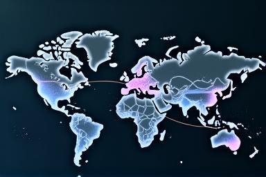 Digital map showing optimized vehicle routes and points of interest